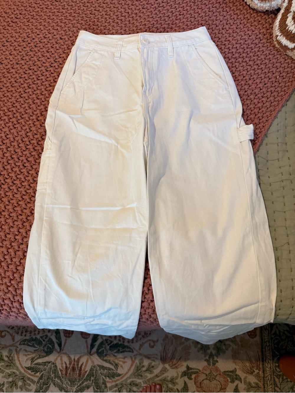 Vans White Straight-Leg Cargo Pants